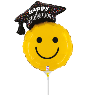 10 Miniballoons Airfilled - Graduation Smiley (Unverpackt)