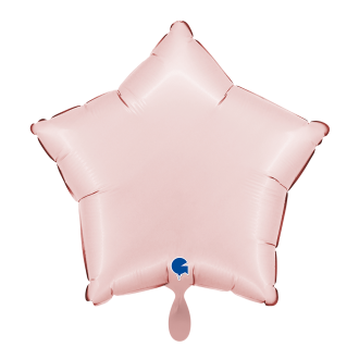 1 Balloon - Star - Satin Pastel Pink