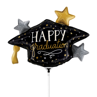 10 Miniballoons Airfilled - Satin Metallic Grad Hat (Unverpackt)