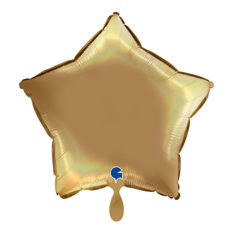 1 Balloon - Star - Rainbow Holographic Platinum Champagne