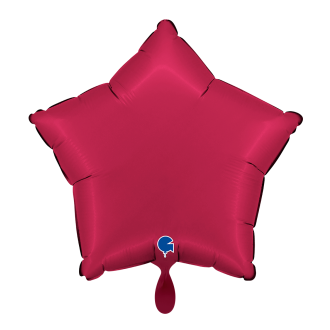 1 Balloon - Star - Satin Cherry