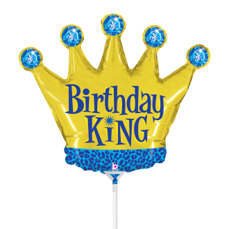 10 Miniballoons Airfilled - Birthday King (Unverpackt)