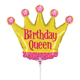 10 Miniballoons Airfilled - Birthday Queen (Unverpackt)