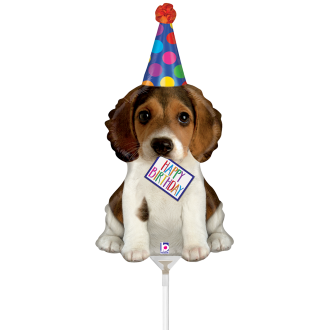 10 Miniballoons Airfilled - Birthday Puppy (Unverpackt)