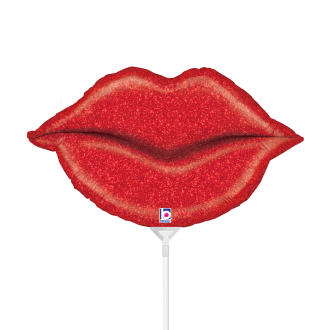 10 Miniballoons Airfilled - Glitter Lips (Unverpackt)
