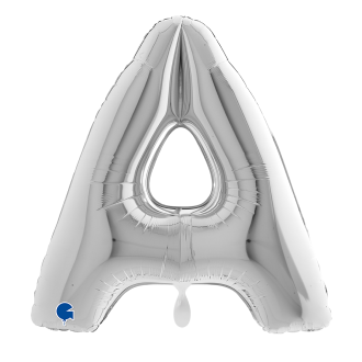 1 Balloon XXL - Letter A - Silver