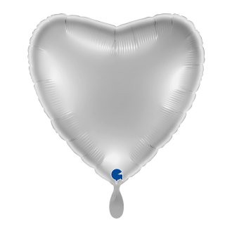 1 Balloon XL - Heart - Silver