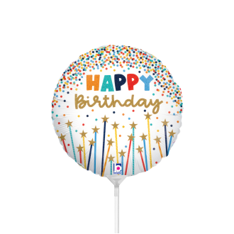 10 Miniballoons Airfilled - Birthday Star Candles (Unverpackt)