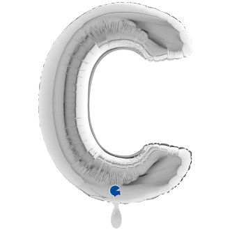 1 Balloon XXL - Letter C - Silver
