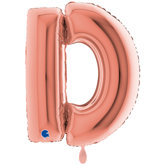 1 Balloon XXL - Letter D - Rosegold