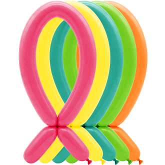 100 Modelling Balloons - 5x152cm - Tropical Assortment