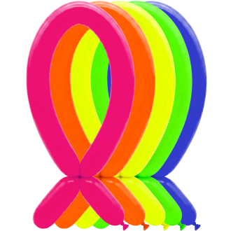 100 Modelling Balloons - 5x152cm - Neon Assortment