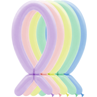 100 Modelling Balloons - 5x152cm - Pastel Matte Assortment