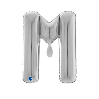 1 Balloon XL - Letter M - Silver