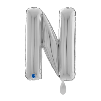 1 Balloon XL - Letter N - Silver