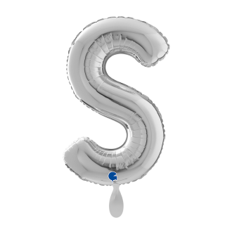 1 Balloon XL - Letter S - Silver