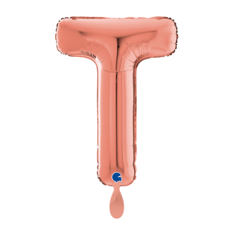 1 Balloon XL - Letter T - Rosegold