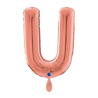 1 Balloon XL - Letter U - Rosegold