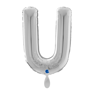 1 Balloon XL - Letter U - Silver