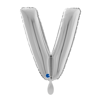 1 Balloon XL - Letter V - Silver