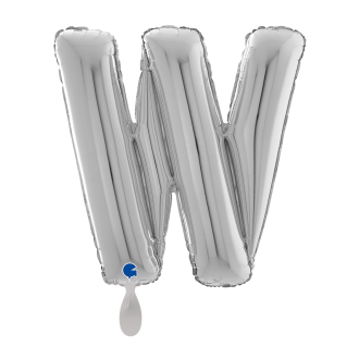 1 Balloon XL - Letter W - Silver