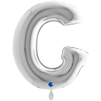1 Balloon XXL - Letter G - Silver