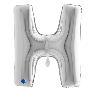 1 Balloon XXL - Letter H - Silver