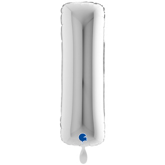 1 Balloon XXL - Letter I - Silver