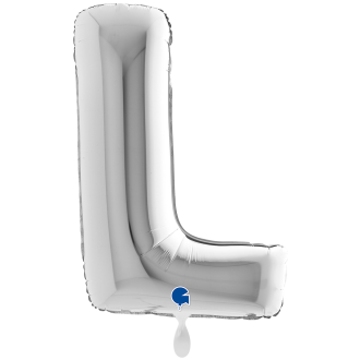1 Balloon XXL - Letter L - Silver