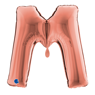 1 Balloon XXL - Letter M - Rosegold