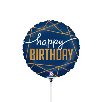 10 Miniballoons Airfilled - Navy Birthday (Unverpackt)