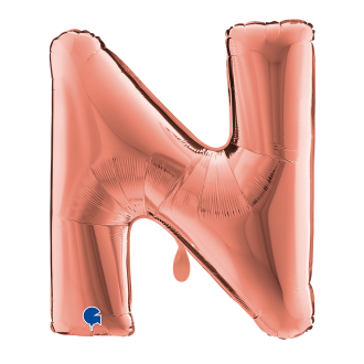 1 Balloon XXL - Letter N - Rosegold