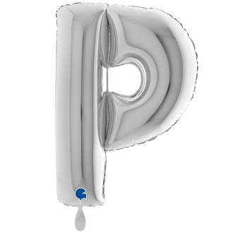 1 Balloon XXL - Letter P - Silver