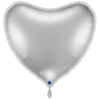 1 Balloon XXL - Heart - Silver