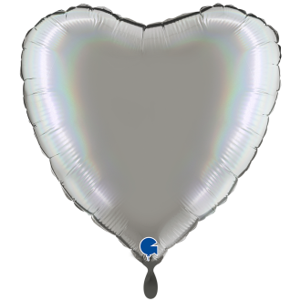 1 Balloon XXL - Heart - Rainbow Holographic Platinum Pure