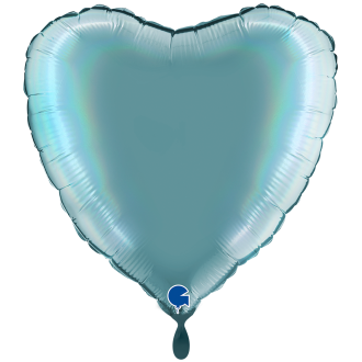 1 Balloon XXL - Heart - Rainbow Holographic Platinum Tenerife Sea