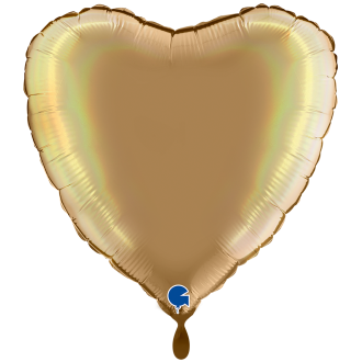 1 Balloon XXL - Heart - Rainbow Holographic Platinum Champagne