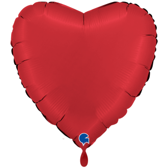 1 Balloon XXL - Heart - Satin Rubin Red