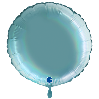 1 Balloon XXL - Round - Rainbow Holographic Platinum Tenerife Sea