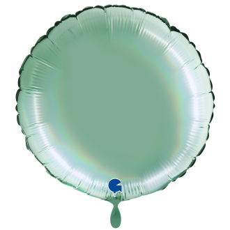 1 Balloon XXL - Round - Rainbow Holographic Platinum Tiffany