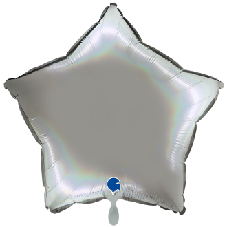 1 Balloon XXL - Star - Rainbow Holographic Platinum Pure