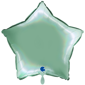 1 Balloon XXL - Star - Rainbow Holographic Platinum Tiffany