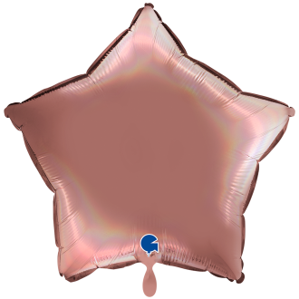 1 Balloon XXL - Star - Rainbow Holographic Platinum Rosè