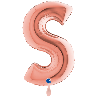 1 Balloon XXL - Letter S - Rosegold