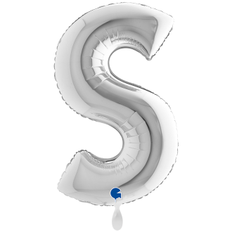 1 Balloon XXL - Letter S - Silver