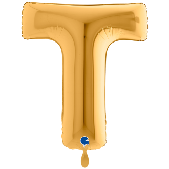 1 Balloon XXL - Letter T - Gold