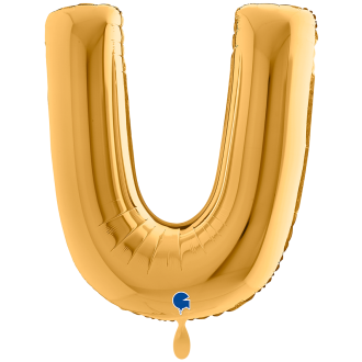 1 Balloon XXL - Letter U - Gold