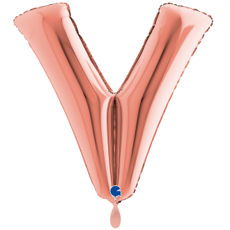 1 Balloon XXL - Letter V - Rosegold