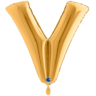 1 Balloon XXL - Letter V - Gold