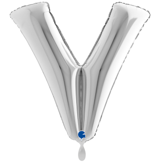 1 Balloon XXL - Letter V - Silver